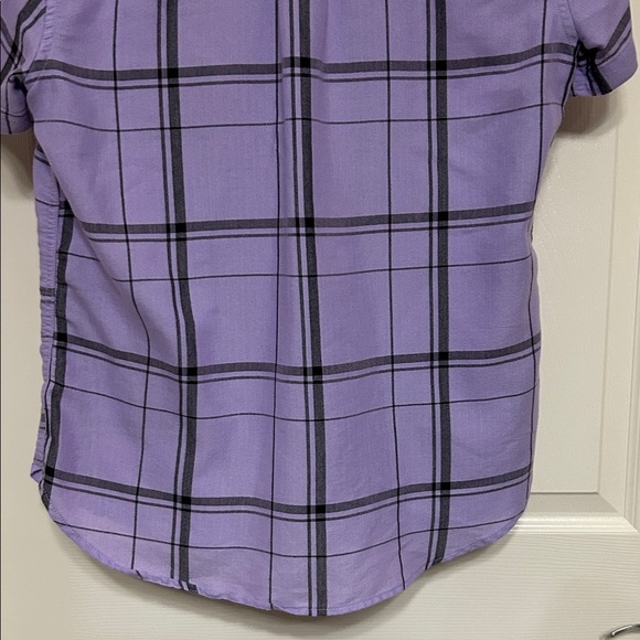 Eddie Bauer Lavender Plaid Shirt Women’s Button-down Short Sleeve lightweight M - Picture 8 of 9